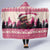 Croatia Christmas Hooded Blanket Pine Marten Playing Violin - Dark Pink Color