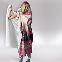 Croatia Christmas Hooded Blanket Pine Marten Playing Violin - Dark Pink Color