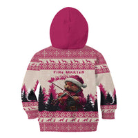 Croatia Christmas Kid Hoodie Pine Marten Playing Violin - Dark Pink Color - Wonder Print Shop