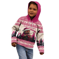 Croatia Christmas Kid Hoodie Pine Marten Playing Violin - Dark Pink Color - Wonder Print Shop