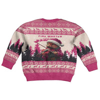 Croatia Christmas Kid Ugly Christmas Sweater Pine Marten Playing Violin - Dark Pink Color - Wonder Print Shop