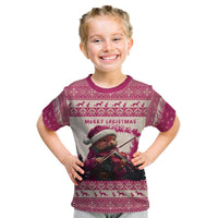 Croatia Christmas Kid T Shirt Pine Marten Playing Violin - Dark Pink Color - Wonder Print Shop