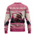 Croatia Christmas Ugly Christmas Sweater Pine Marten Playing Violin - Dark Pink Color - Wonder Print Shop