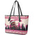 Croatia Christmas Leather Tote Bag Pine Marten Playing Violin - Dark Pink Color - Wonder Print Shop
