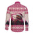 Croatia Christmas Long Sleeve Button Shirt Pine Marten Playing Violin - Dark Pink Color - Wonder Print Shop