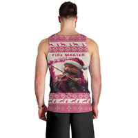 Croatia Christmas Men Tank Top Pine Marten Playing Violin - Dark Pink Color - Wonder Print Shop