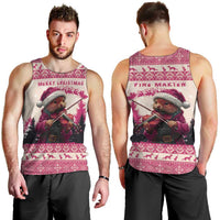 Croatia Christmas Men Tank Top Pine Marten Playing Violin - Dark Pink Color - Wonder Print Shop