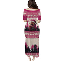 Croatia Christmas Puletasi Pine Marten Playing Violin - Dark Pink Color - Wonder Print Shop