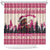 Croatia Christmas Shower Curtain Pine Marten Playing Violin - Dark Pink Color