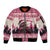 Croatia Christmas Sleeve Zip Bomber Jacket Pine Marten Playing Violin - Dark Pink Color - Wonder Print Shop