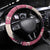 Croatia Christmas Steering Wheel Cover Pine Marten Playing Violin - Dark Pink Color - Wonder Print Shop