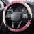 Croatia Christmas Steering Wheel Cover Pine Marten Playing Violin - Dark Pink Color - Wonder Print Shop