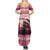 Croatia Christmas Summer Maxi Dress Pine Marten Playing Violin - Dark Pink Color - Wonder Print Shop