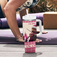 Croatia Christmas Tumbler With Handle Pine Marten Playing Violin - Dark Pink Color - Wonder Print Shop