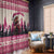 Croatia Christmas Window Curtain Pine Marten Playing Violin - Dark Pink Color - Wonder Print Shop