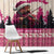 Croatia Christmas Window Curtain Pine Marten Playing Violin - Dark Pink Color - Wonder Print Shop