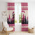 Croatia Christmas Window Curtain Pine Marten Playing Violin - Dark Pink Color - Wonder Print Shop