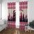 Croatia Christmas Window Curtain Pine Marten Playing Violin - Dark Pink Color - Wonder Print Shop