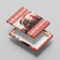 Croatia Christmas Canvas Wall Art Pine Marten Playing Violin - Red Color - Wonder Print Shop