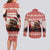 Croatia Christmas Couples Matching Long Sleeve Bodycon Dress and Long Sleeve Button Shirt Pine Marten Playing Violin - Red Color - Wonder Print Shop