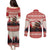 Croatia Christmas Couples Matching Puletasi and Long Sleeve Button Shirt Pine Marten Playing Violin - Red Color - Wonder Print Shop