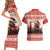 Croatia Christmas Couples Matching Short Sleeve Bodycon Dress and Hawaiian Shirt Pine Marten Playing Violin - Red Color - Wonder Print Shop