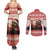 Croatia Christmas Couples Matching Summer Maxi Dress and Long Sleeve Button Shirt Pine Marten Playing Violin - Red Color - Wonder Print Shop