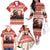 Croatia Christmas Family Matching Off The Shoulder Long Sleeve Dress and Hawaiian Shirt Pine Marten Playing Violin - Red Color - Wonder Print Shop