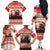 Croatia Christmas Family Matching Off The Shoulder Long Sleeve Dress and Hawaiian Shirt Pine Marten Playing Violin - Red Color - Wonder Print Shop