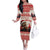 Croatia Christmas Family Matching Off The Shoulder Long Sleeve Dress and Hawaiian Shirt Pine Marten Playing Violin - Red Color - Wonder Print Shop