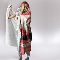 Croatia Christmas Hooded Blanket Pine Marten Playing Violin - Red Color