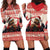 Croatia Christmas Hoodie Dress Pine Marten Playing Violin - Red Color - Wonder Print Shop