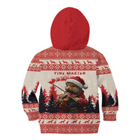 Croatia Christmas Kid Hoodie Pine Marten Playing Violin - Red Color - Wonder Print Shop