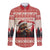Croatia Christmas Long Sleeve Button Shirt Pine Marten Playing Violin - Red Color - Wonder Print Shop