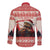 Croatia Christmas Long Sleeve Button Shirt Pine Marten Playing Violin - Red Color - Wonder Print Shop
