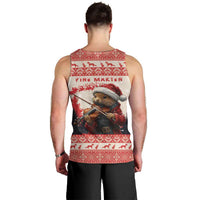 Croatia Christmas Men Tank Top Pine Marten Playing Violin - Red Color - Wonder Print Shop