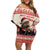 Croatia Christmas Off Shoulder Short Dress Pine Marten Playing Violin - Red Color - Wonder Print Shop