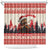 Croatia Christmas Shower Curtain Pine Marten Playing Violin - Red Color