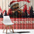 Croatia Christmas Window Curtain Pine Marten Playing Violin - Red Color - Wonder Print Shop