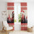 Croatia Christmas Window Curtain Pine Marten Playing Violin - Red Color - Wonder Print Shop