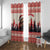 Croatia Christmas Window Curtain Pine Marten Playing Violin - Red Color - Wonder Print Shop