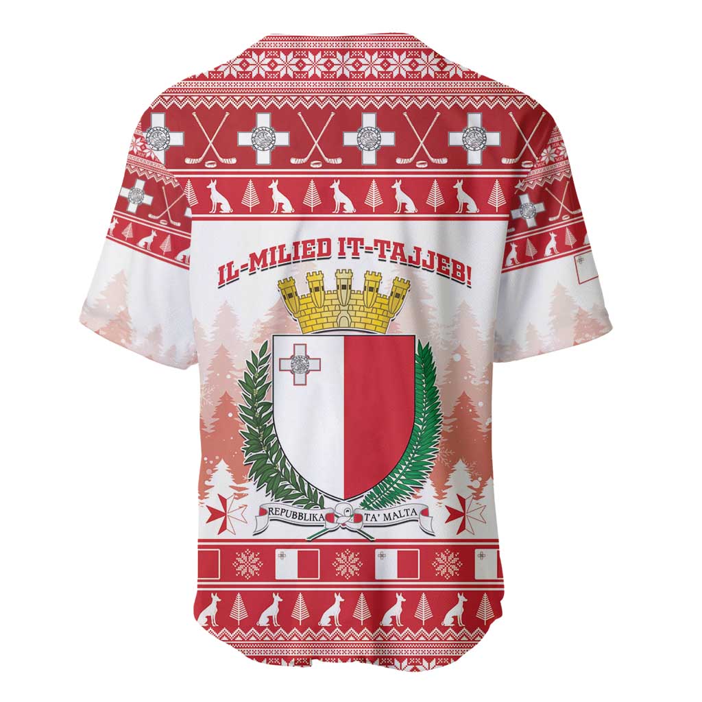 Malta Christmas Baseball Jersey Coat Of Arms il-Milied it-Tajjeb - Wonder Print Shop
