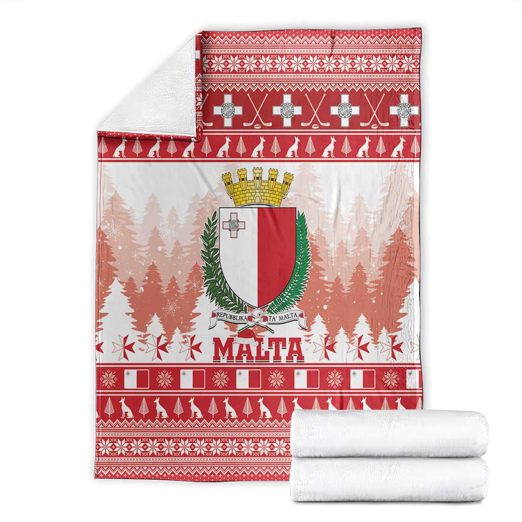 Malta Christmas Blanket Coat Of Arms il-Milied it-Tajjeb