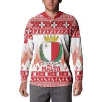 Malta Christmas Button Sweatshirt Coat Of Arms il-Milied it-Tajjeb - Wonder Print Shop