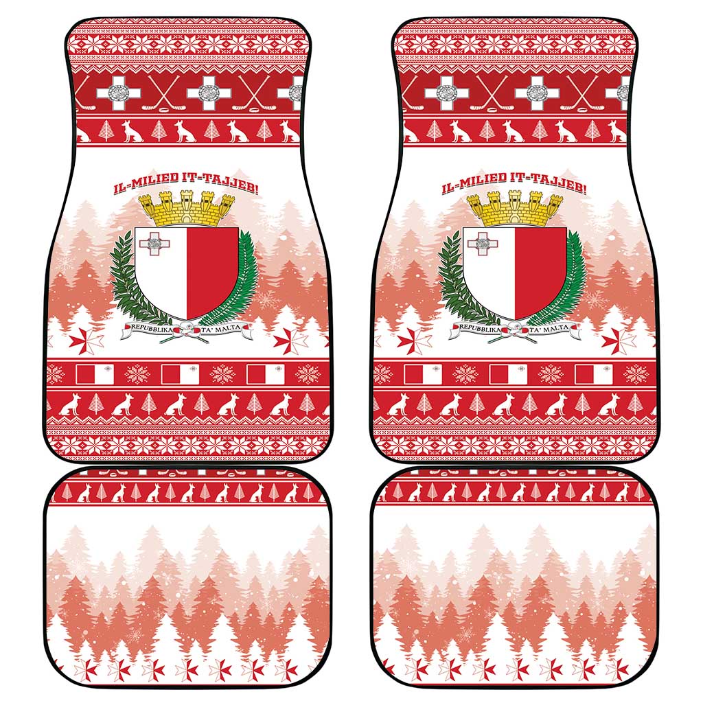 Malta Christmas Car Mats Coat Of Arms il-Milied it-Tajjeb - Wonder Print Shop