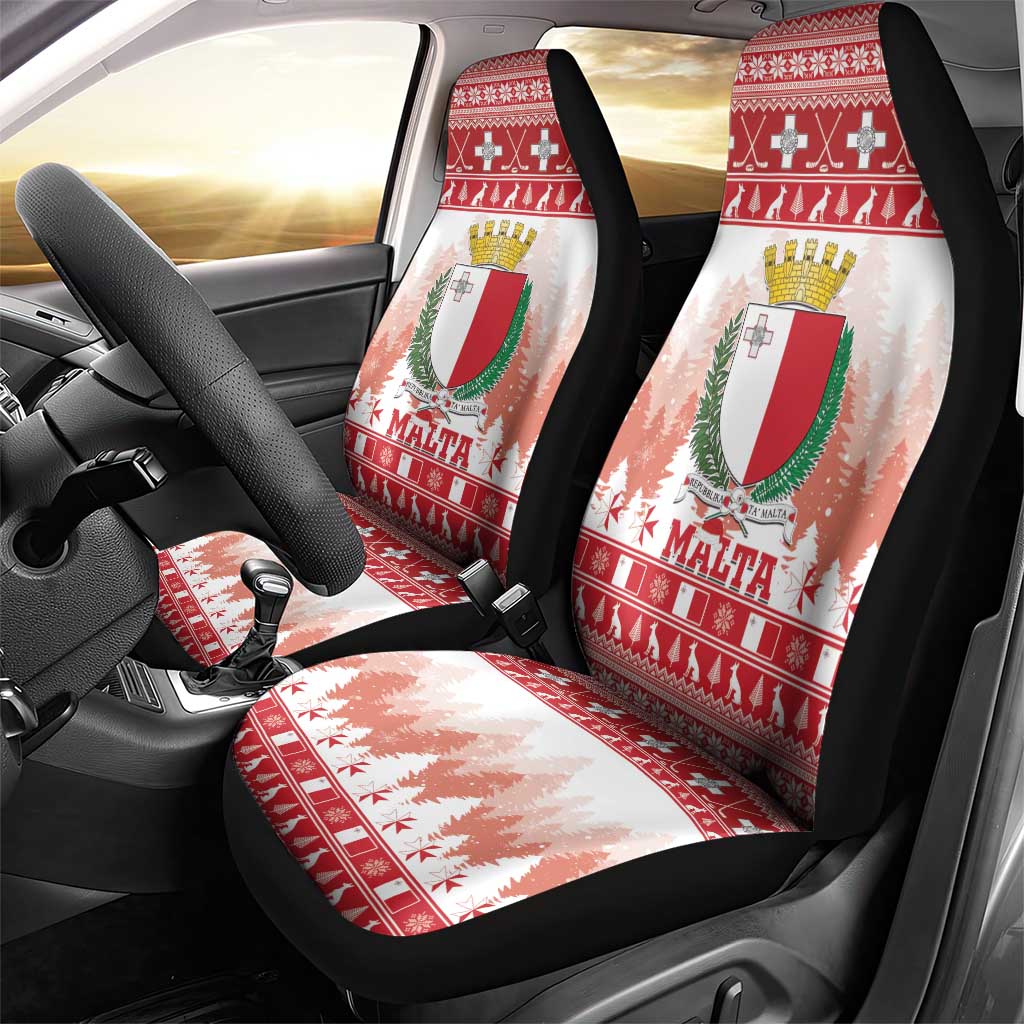Malta Christmas Car Seat Cover Coat Of Arms il-Milied it-Tajjeb - Wonder Print Shop