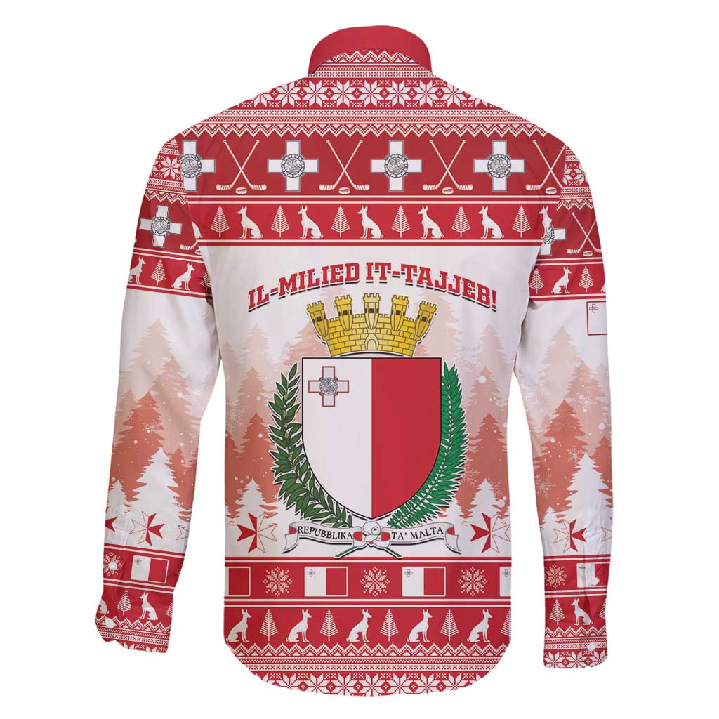 Malta Christmas Family Matching Long Sleeve Bodycon Dress and Hawaiian Shirt Coat Of Arms il-Milied it-Tajjeb - Wonder Print Shop
