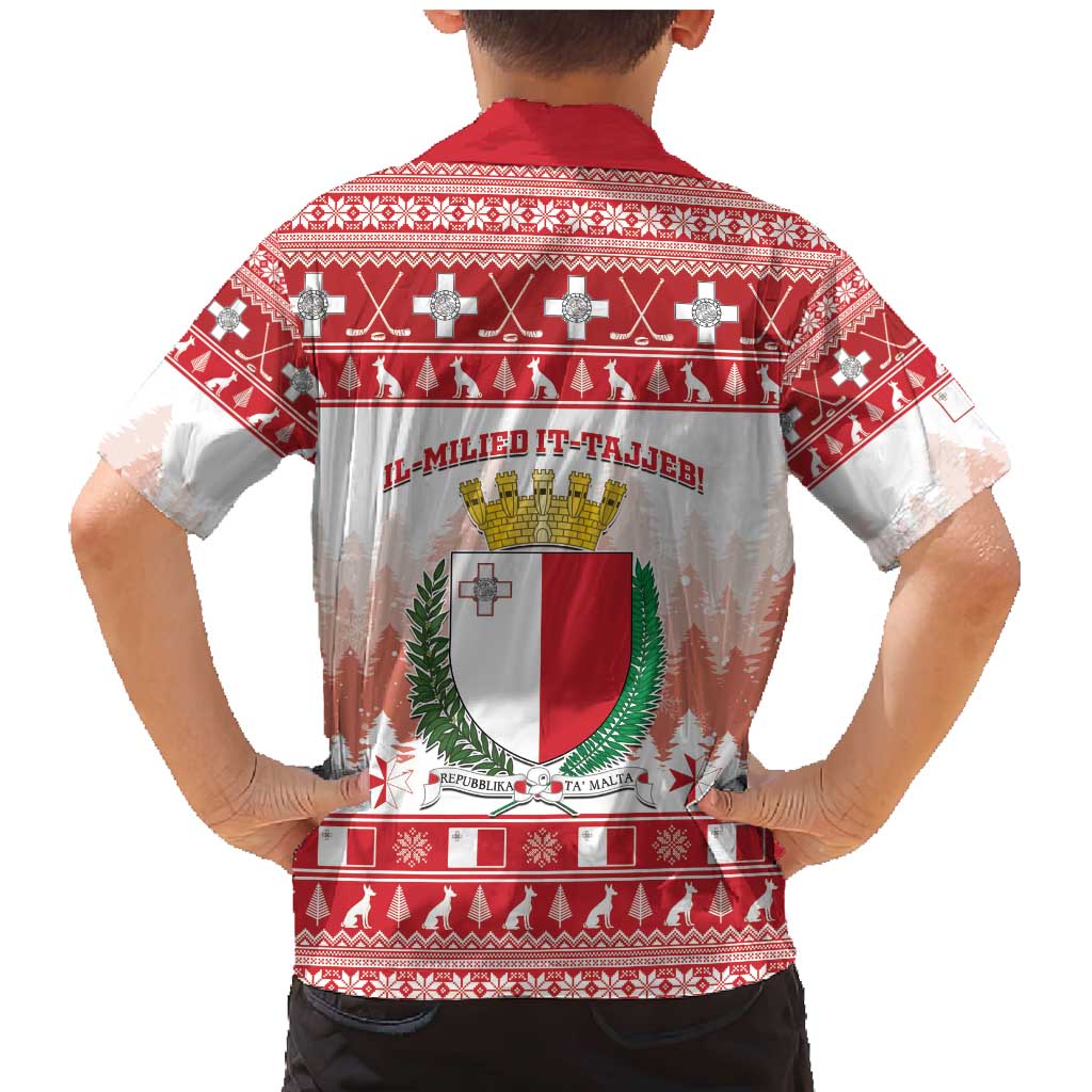 Malta Christmas Family Matching Mermaid Dress and Hawaiian Shirt Coat Of Arms il-Milied it-Tajjeb - Wonder Print Shop