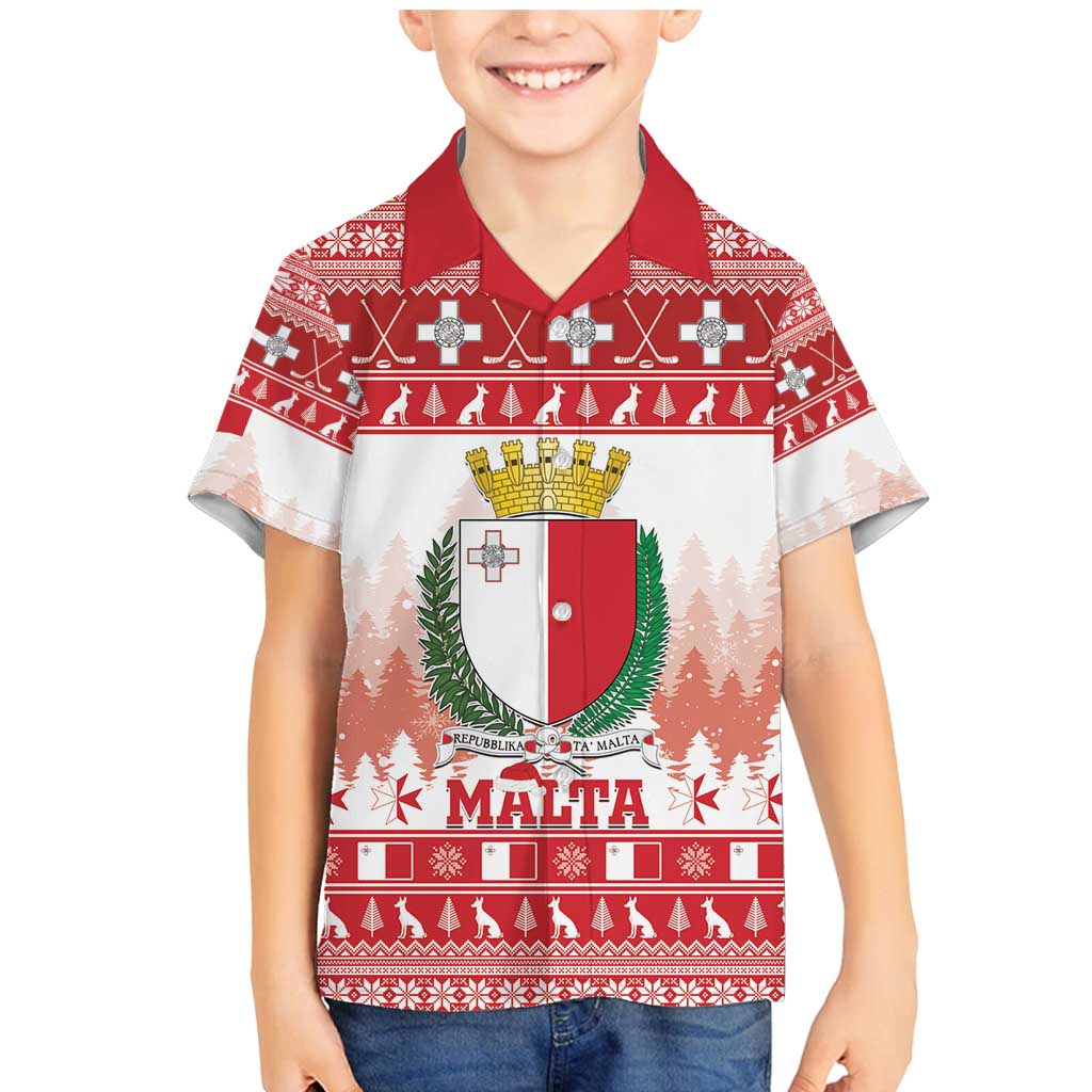 Malta Christmas Family Matching Mermaid Dress and Hawaiian Shirt Coat Of Arms il-Milied it-Tajjeb - Wonder Print Shop