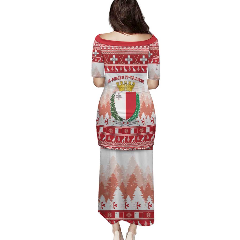 Malta Christmas Family Matching Puletasi and Hawaiian Shirt Coat Of Arms il-Milied it-Tajjeb - Wonder Print Shop